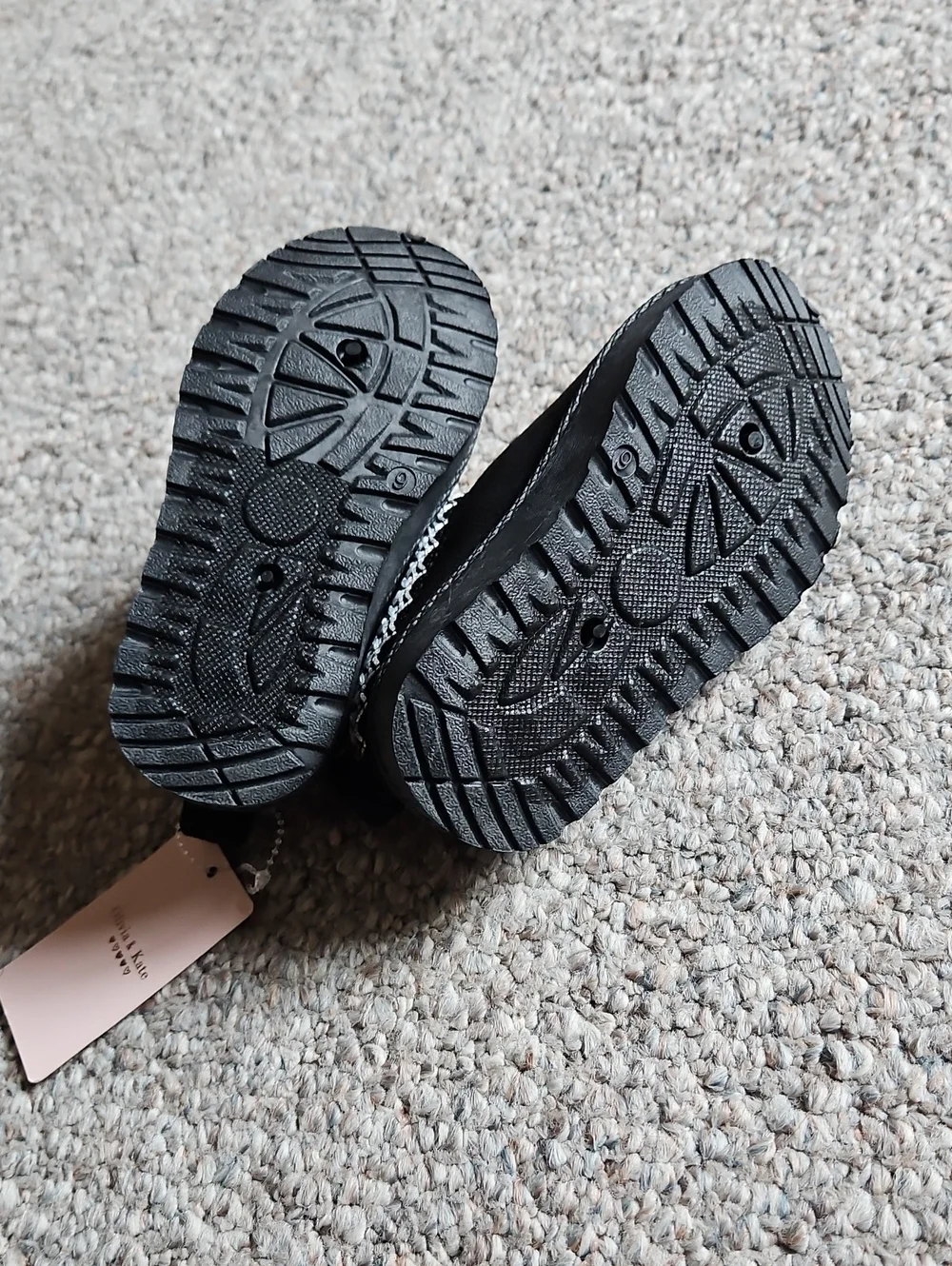 New Olivia& Katr Kids Black Slip-On Shoes with Decorative Trim